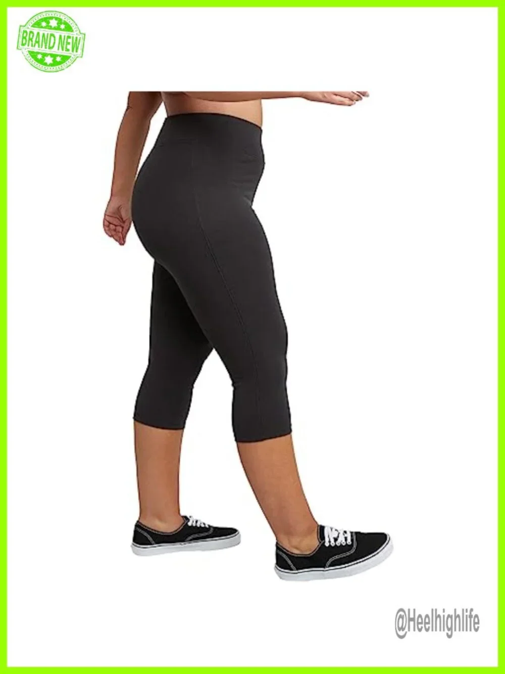 Women's Plus Size Capri Leggings Stretch Cotton Spandex 19.5